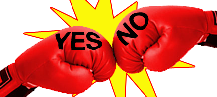 boxing gloves yes v no